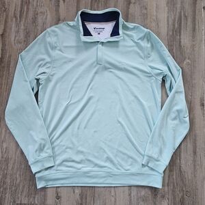 Birddogs Men's Light Teal Long Sleeve 1/4 Zip Pullover Medium Active Golf
